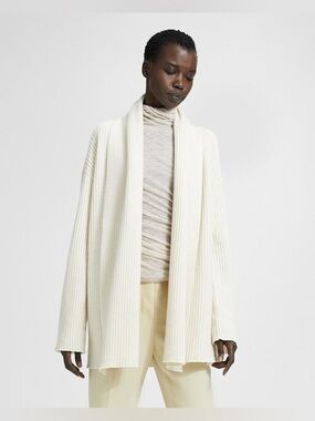 Theory Cashmere Oversized Ribbed Cardigan